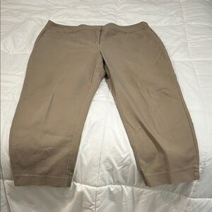 Chico's Women's Cropped Chino Pants in Taupe